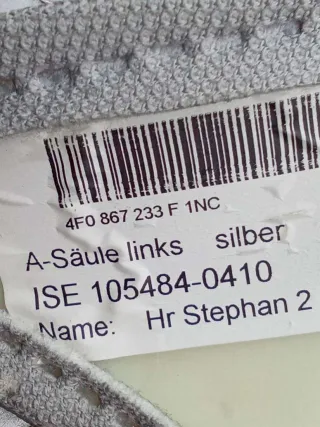 4F0867233F Обшивка стойки передней левой (накладка) Audi A6 C6 (S6,RS6) Арт 57430488, вид 8