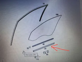 A2117250765 Молдинг стекла двери передней правой внутренний Mercedes E W211 Арт RC4-282, вид 2
