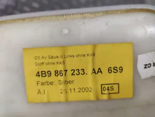 4B9867233AA Обшивка стойки передней левой (накладка) Audi A6 C5 (S6,RS6) Арт 66247507, вид 4