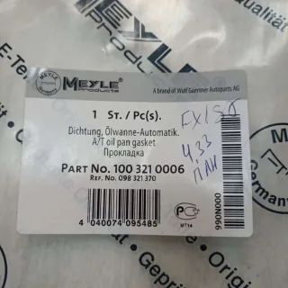 098321370 Прокладка поддона АКПП Volkswagen Polo 3 Арт 1003210006-MEYLE, вид 2