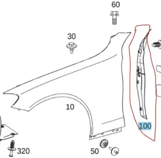 A2058890025 Пыльник крыла переднего правого Mercedes C W205 Арт 17296, вид 6