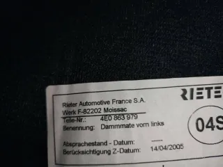 4E0863979 Шумоизоляция двери передней левой Audi A8 D3 (S8) Арт 56297.Y01, вид 3