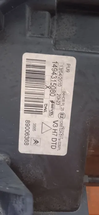 1494315080 Фара передняя правая Citroen C8 Арт 94852613, вид 3