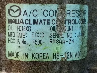 HS-18N,F500-RN8AA-04 Компрессор кондиционера Mazda 3 BL 2.0л Арт 322353, вид 6