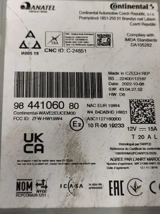 9844106080 Блок навигации Citroen C5 Aircross Арт 103790103, вид 2