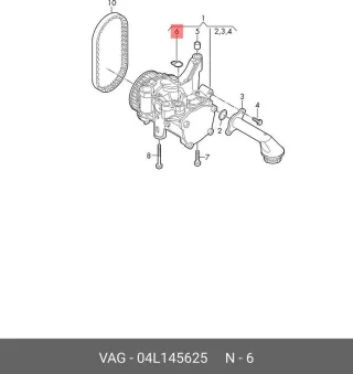 04L145625 Прокладка масляного насоса Volkswagen Crafter 2 Арт 04L145625VW, вид 3