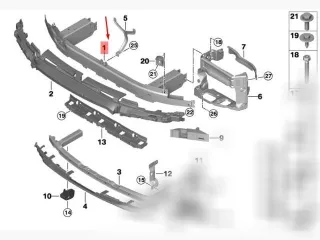 51117358796 Усилитель бампера переднего BMW 7 G11/G12 restailing Арт D147168192, вид 2