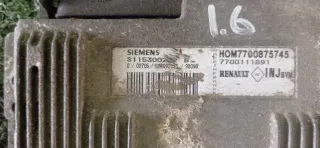  Блок управления двигателем Renault Scenic 1 1.6л Инжектор  Арт 114055693, вид 1